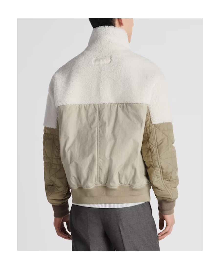 Dior Stitching Leisure Jacket With Vertical Collar In Nude