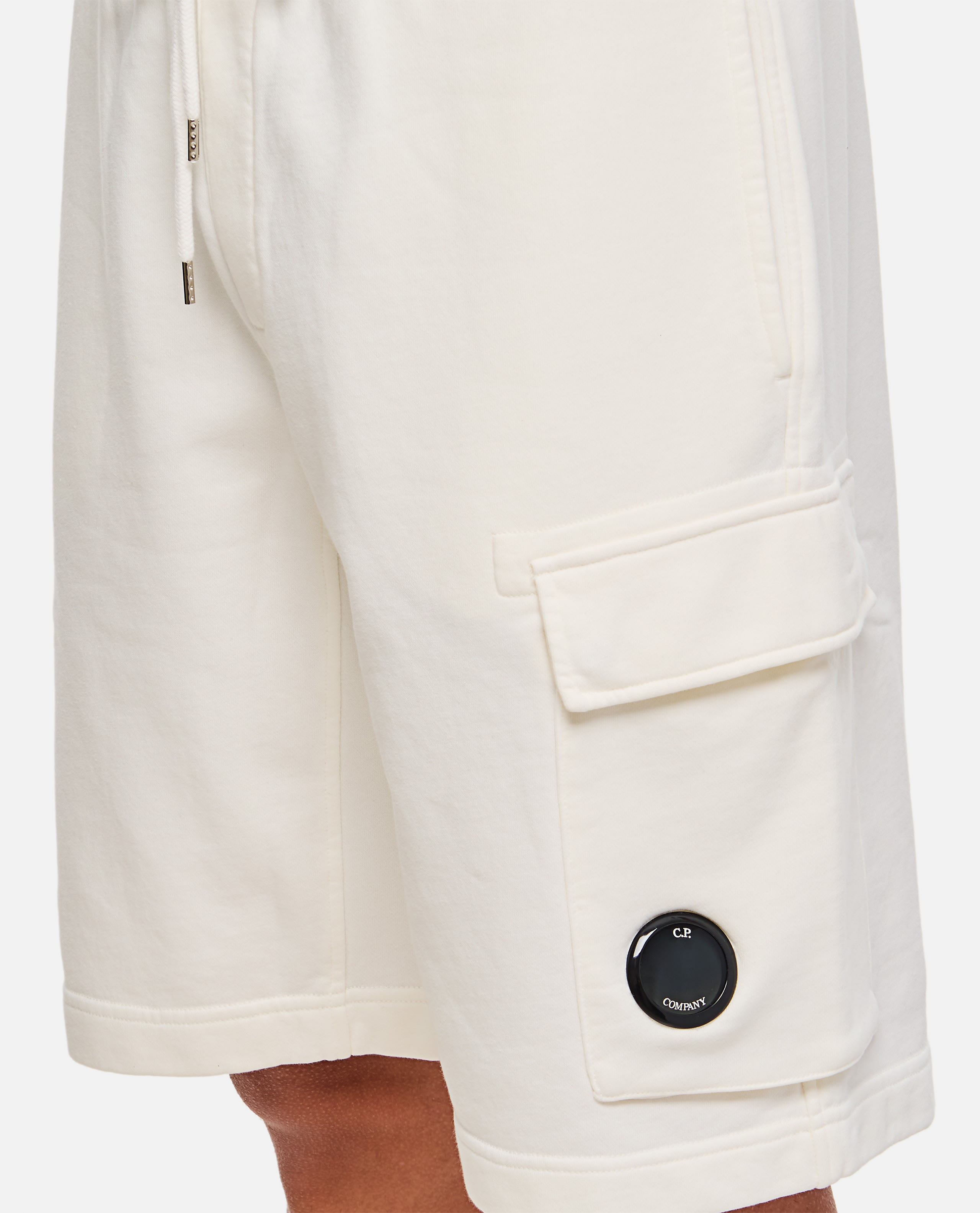 C.p. Company Relaxed-fit Cargo Diagonal Fleece Shorts In Neutral