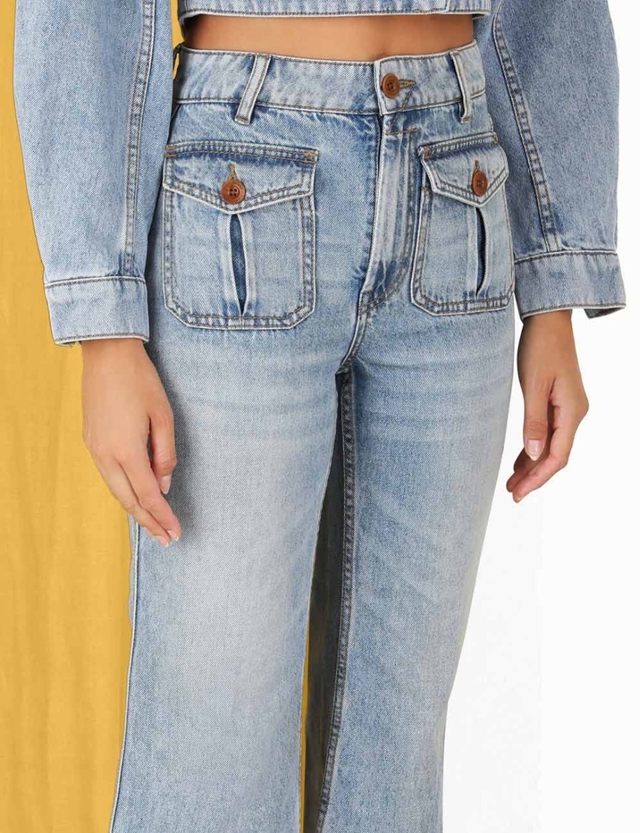 Zimmermann Flared Jeans In Gray