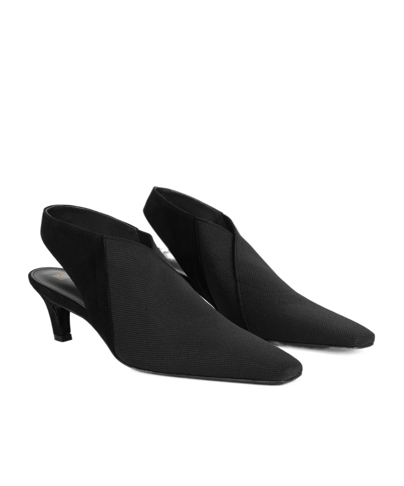 Totême Toteme Women Mid Heel Elastic Slingback Pumps In Black