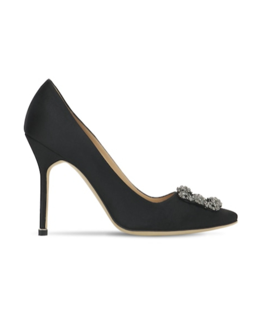 Manolo Blahnik Black Logo High Heels