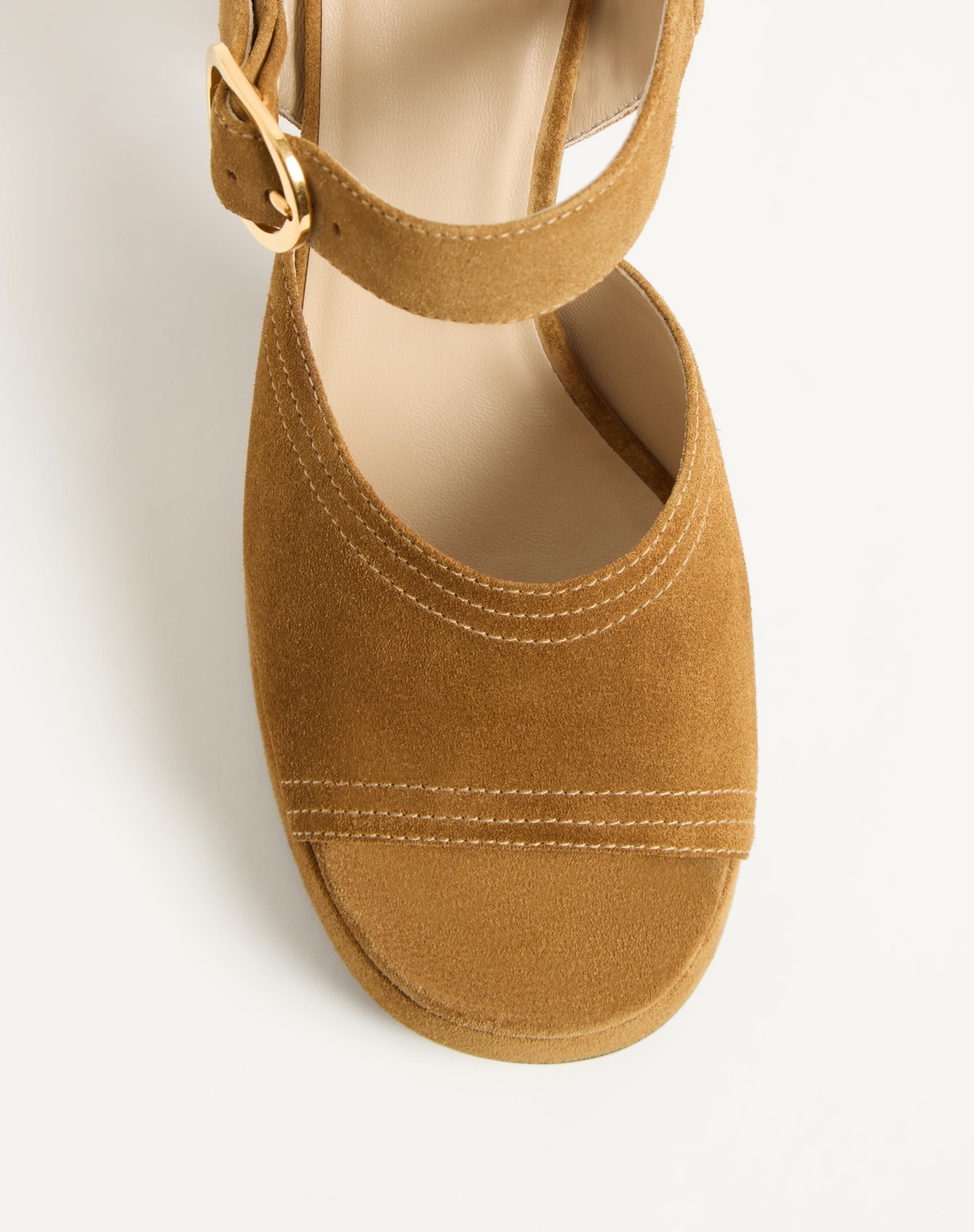 Valentino Garavani Fawcette Platform Crust Leather Sandal 100mm Woman Havana Beige 40 In Brown