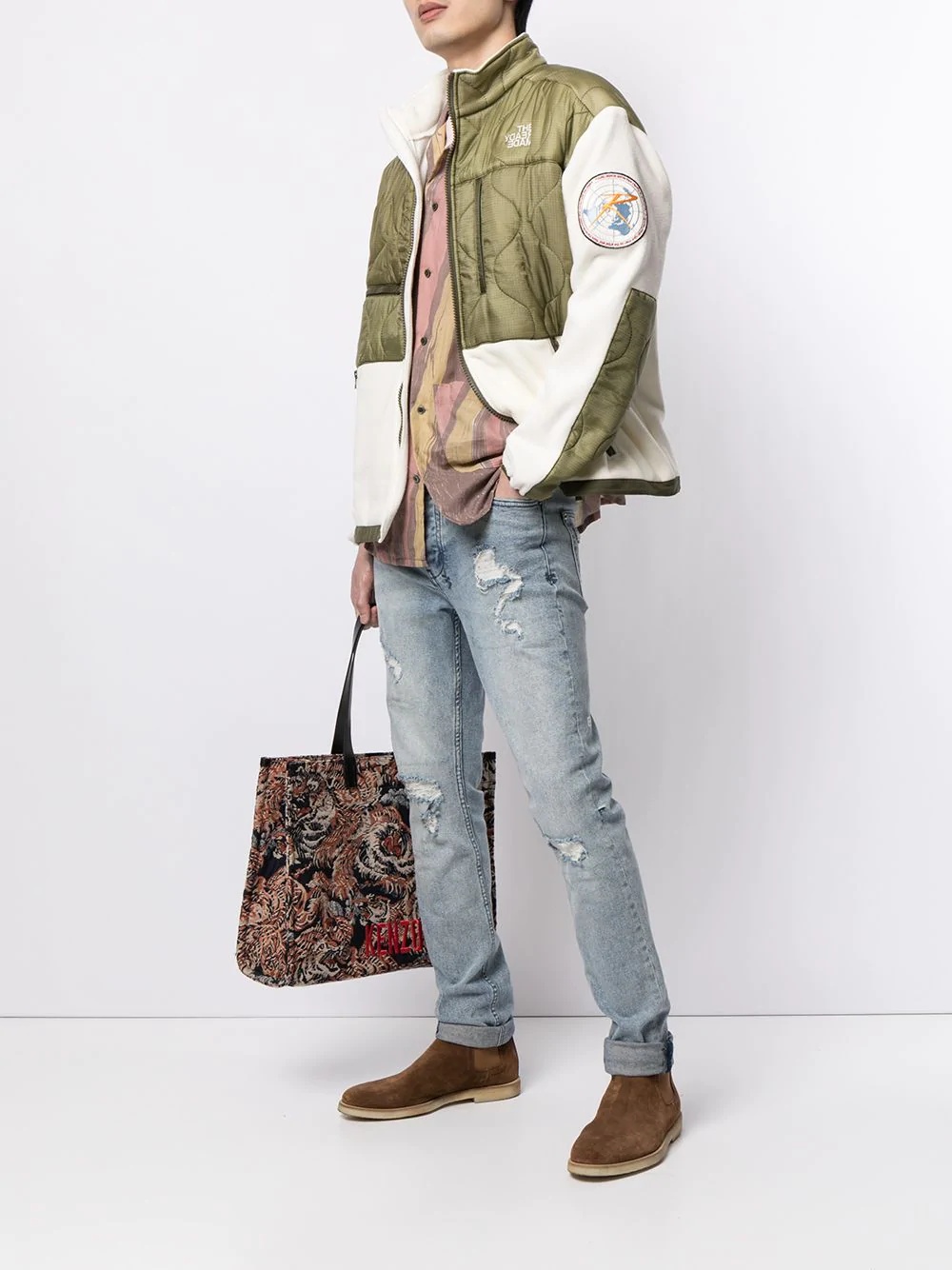 Readymade Quilted Panelled Jacket In White