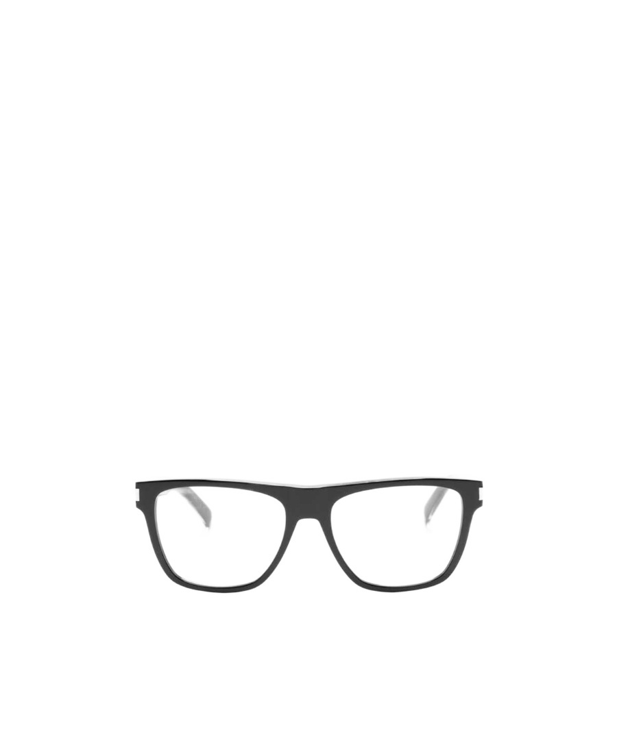 Saint Laurent Engraved-logo Square-frame Glasses In White