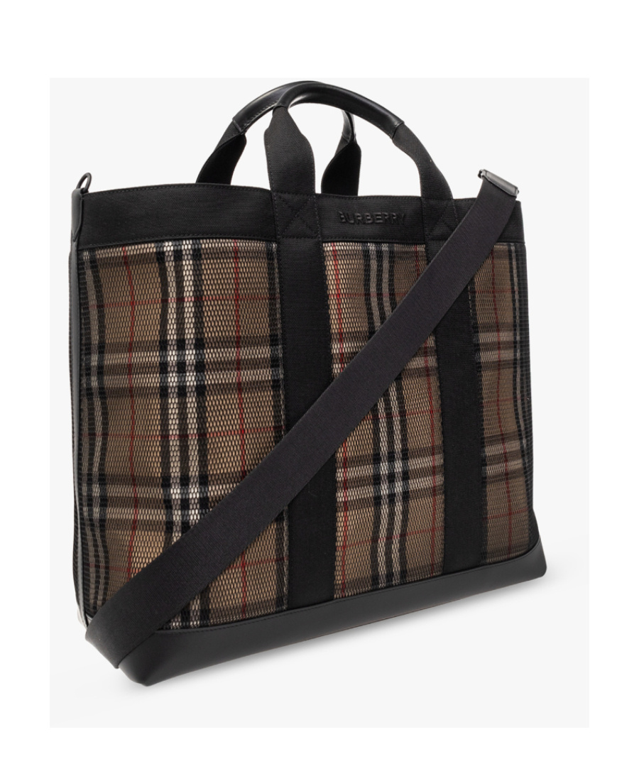 BURBERRY BURBERRY CHECKED MESH TOTE BAG