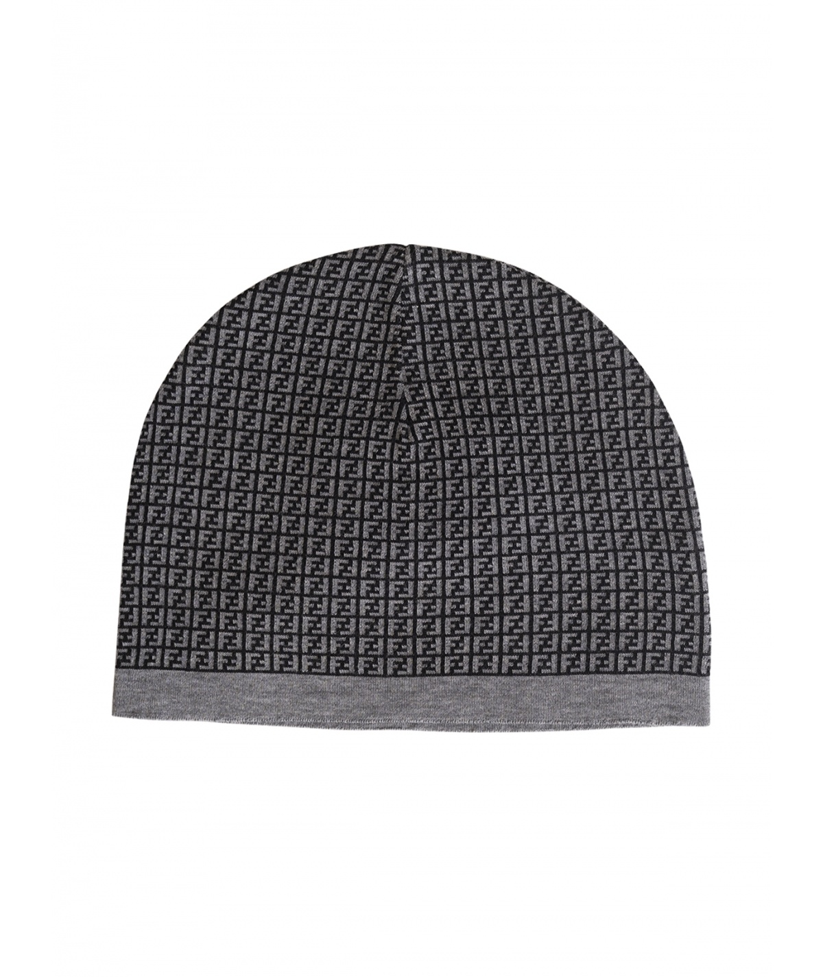 Fendi Ff Pattern Wool Cold Cap In Black