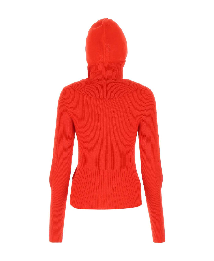 Low Classic Ribbed-knit Jumper And Balaclava Set In Red