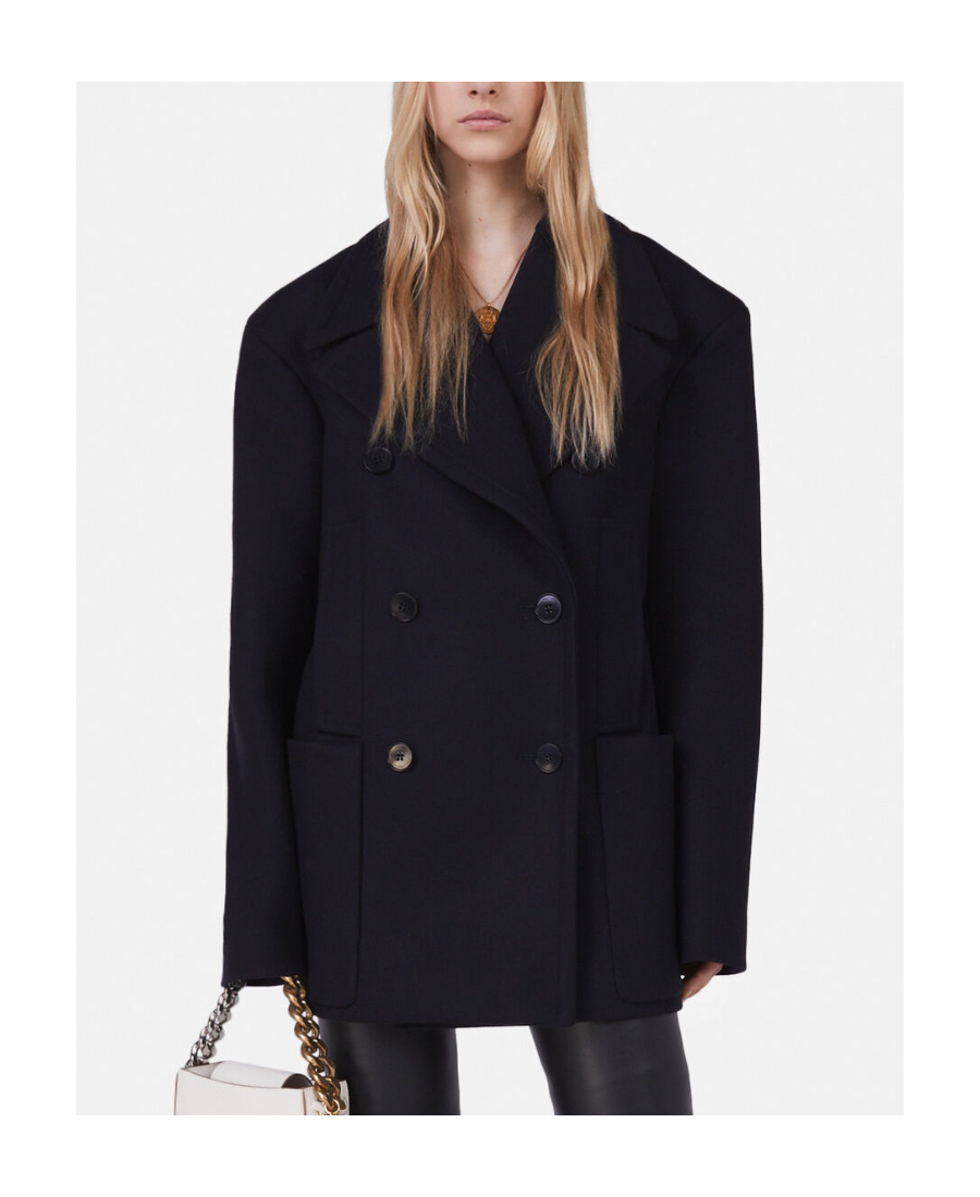 Stella Mccartney Double-breasted Wool Coat In Black