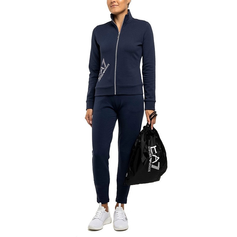 Ea7 Navy Blue Sports Suit In Black