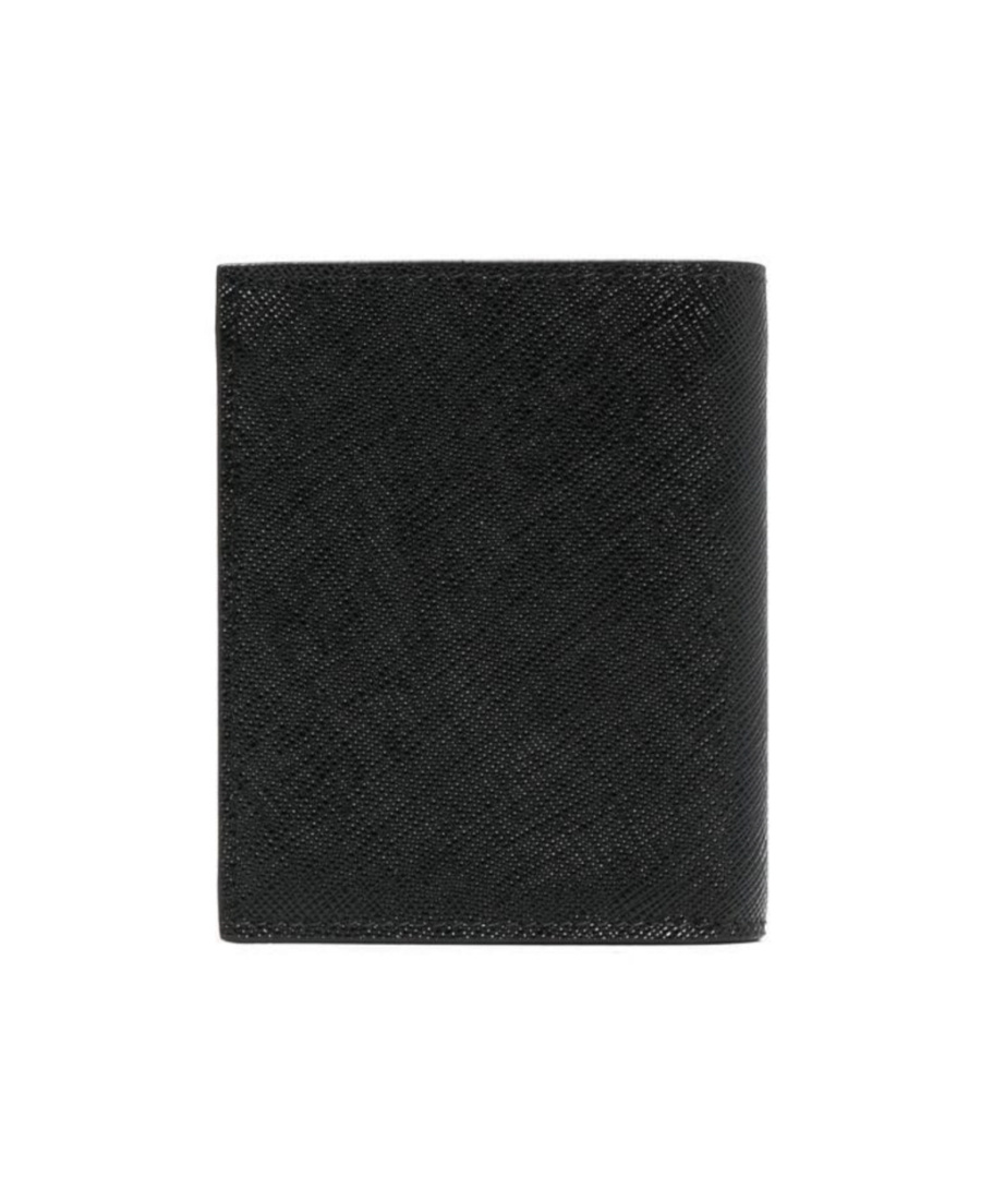 Prada Leather Bi-fold Wallet In Black