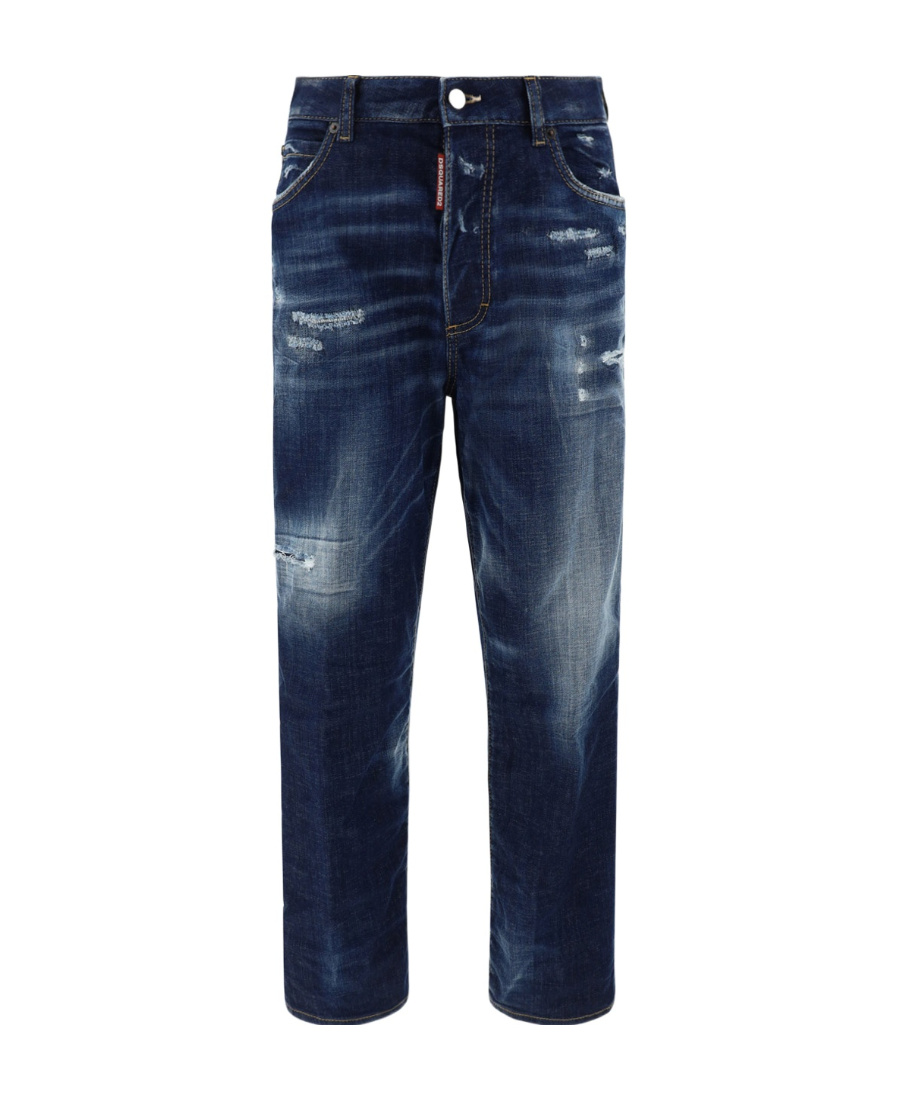 Dsquared2 Distressed Cropped Jeans In Black