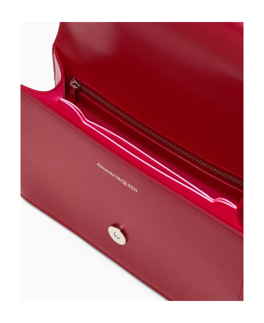 Alexander Mcqueen Jewelled Satchel Mini Shoulder Bag In Red