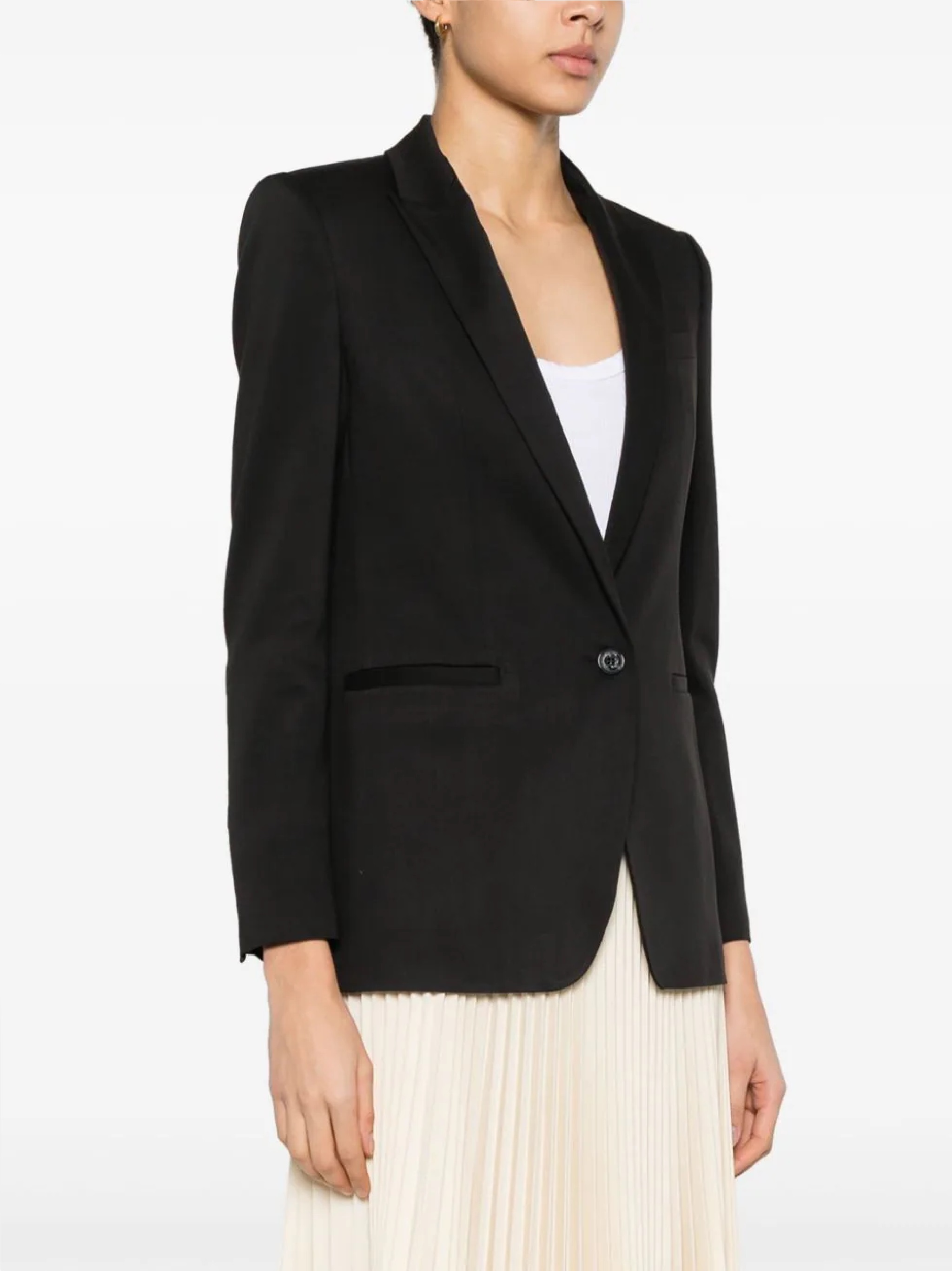 Shop Dondup Twill Cotton-blend Blazer In Black