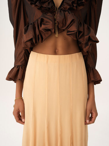 Chloé Fluid Maxi Skirt In Silk Mousseline In Pink