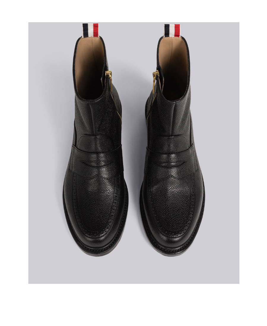 Thom Browne Ankle Leather Boots In Black