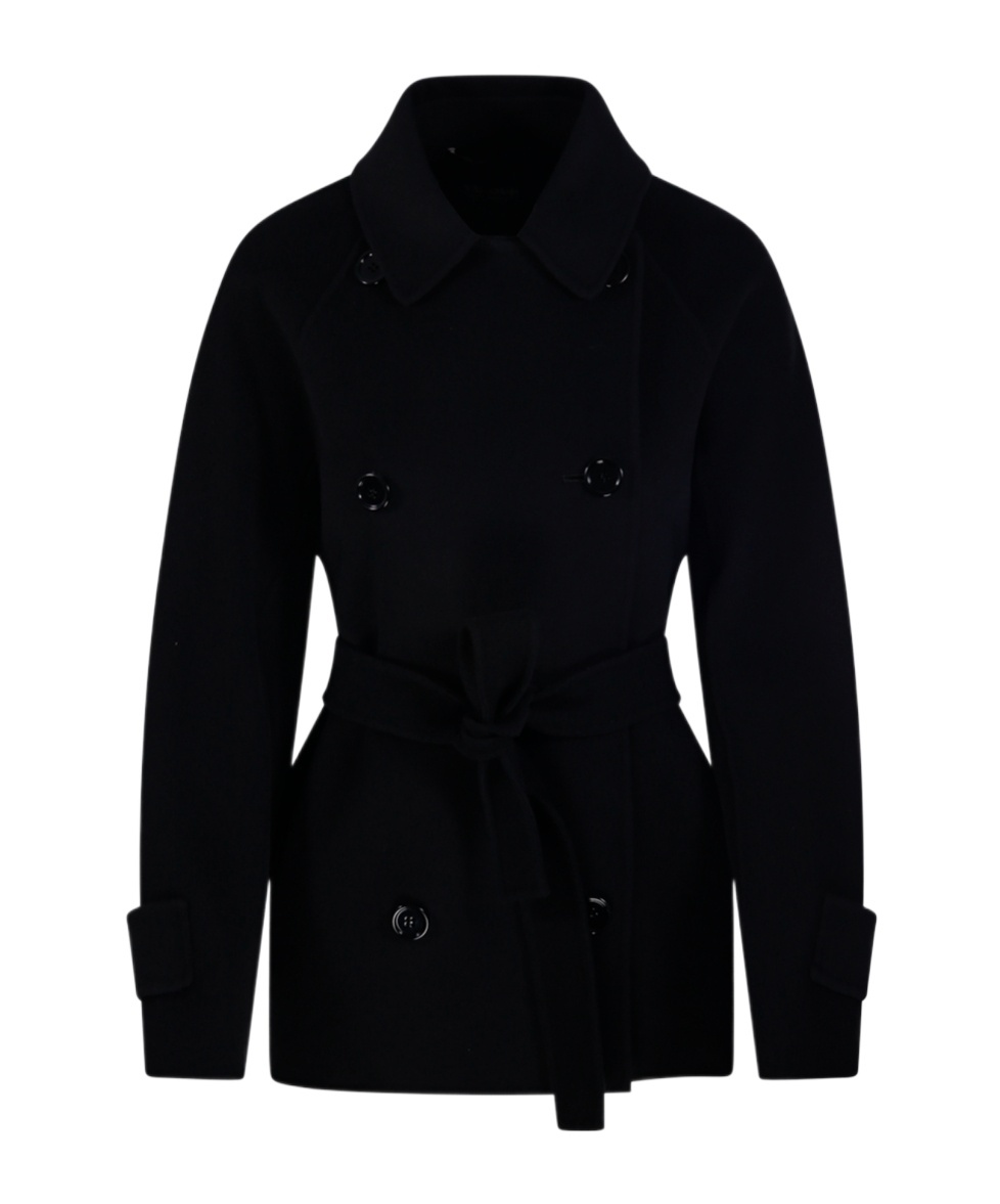 Max Mara 's  Louis Double-breasted Belted Jacket In Black