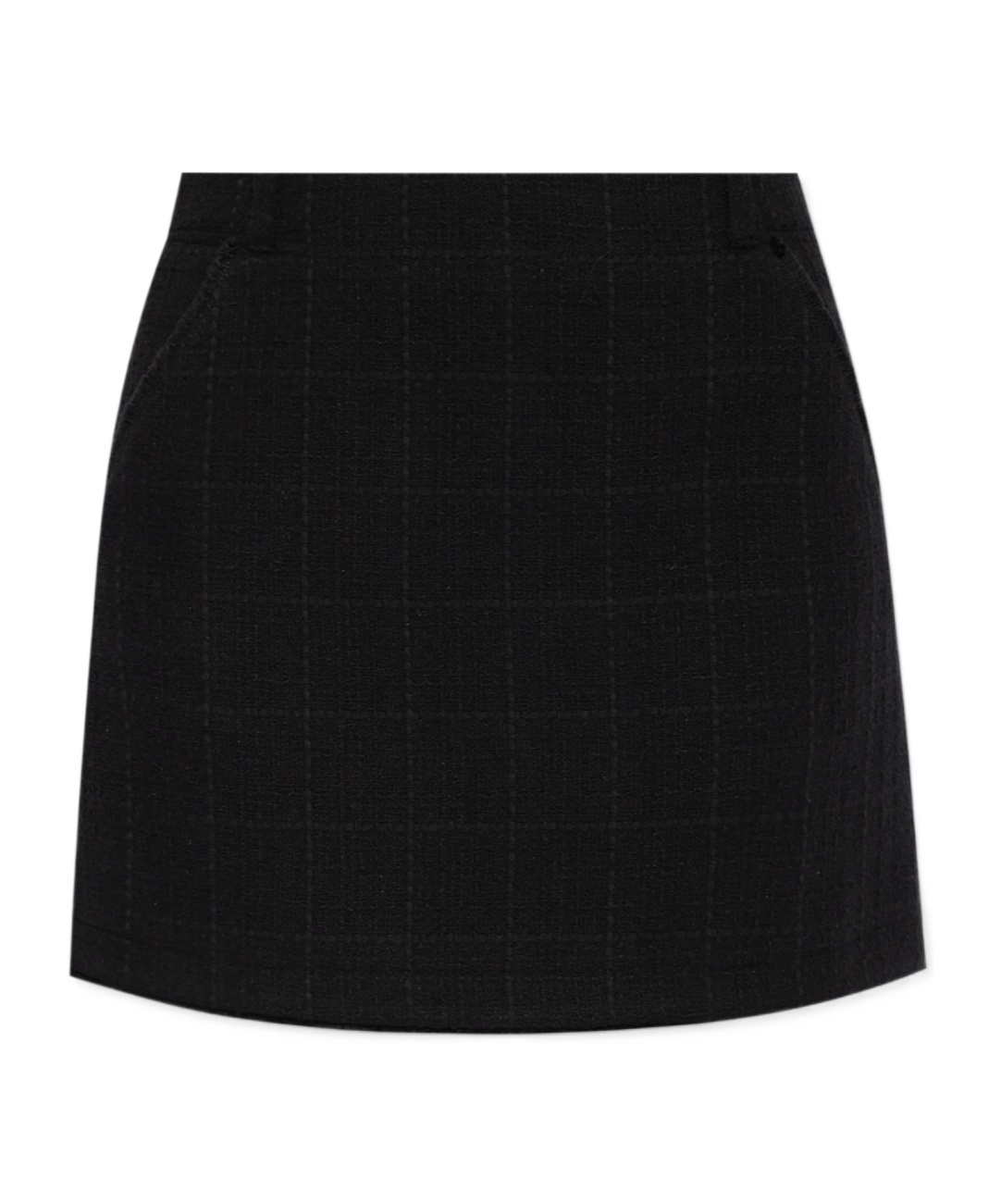 Apc Checked-print Tweed Mini Skirt In Black