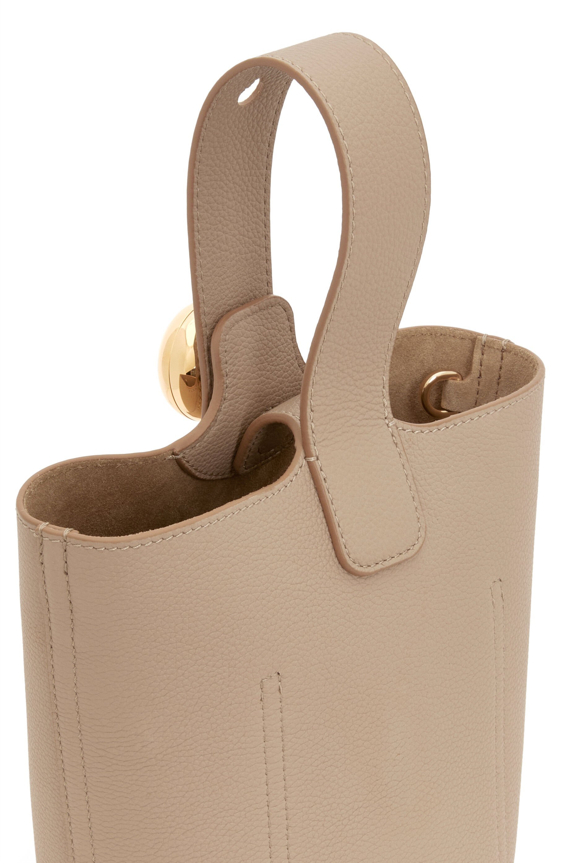 Loewe Mini Pebble Bucket Bag In Soft Grained Calfskin In Nude