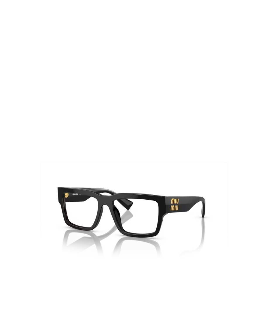 Miu Miu Mens Black Mu 02xv Rectangle-frame Acetate Eyeglasses In Black