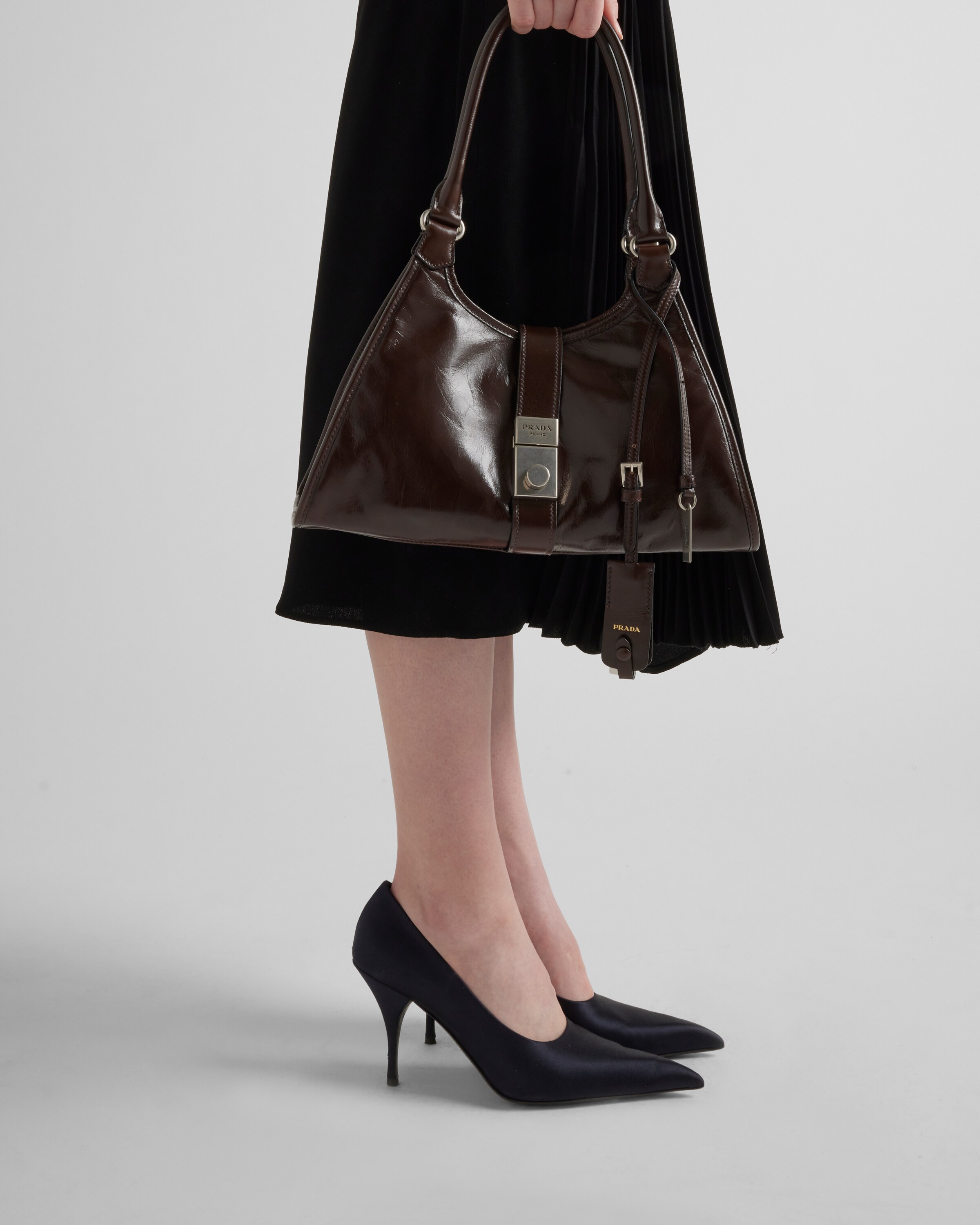 Prada Silk Satin Pumps In Blue