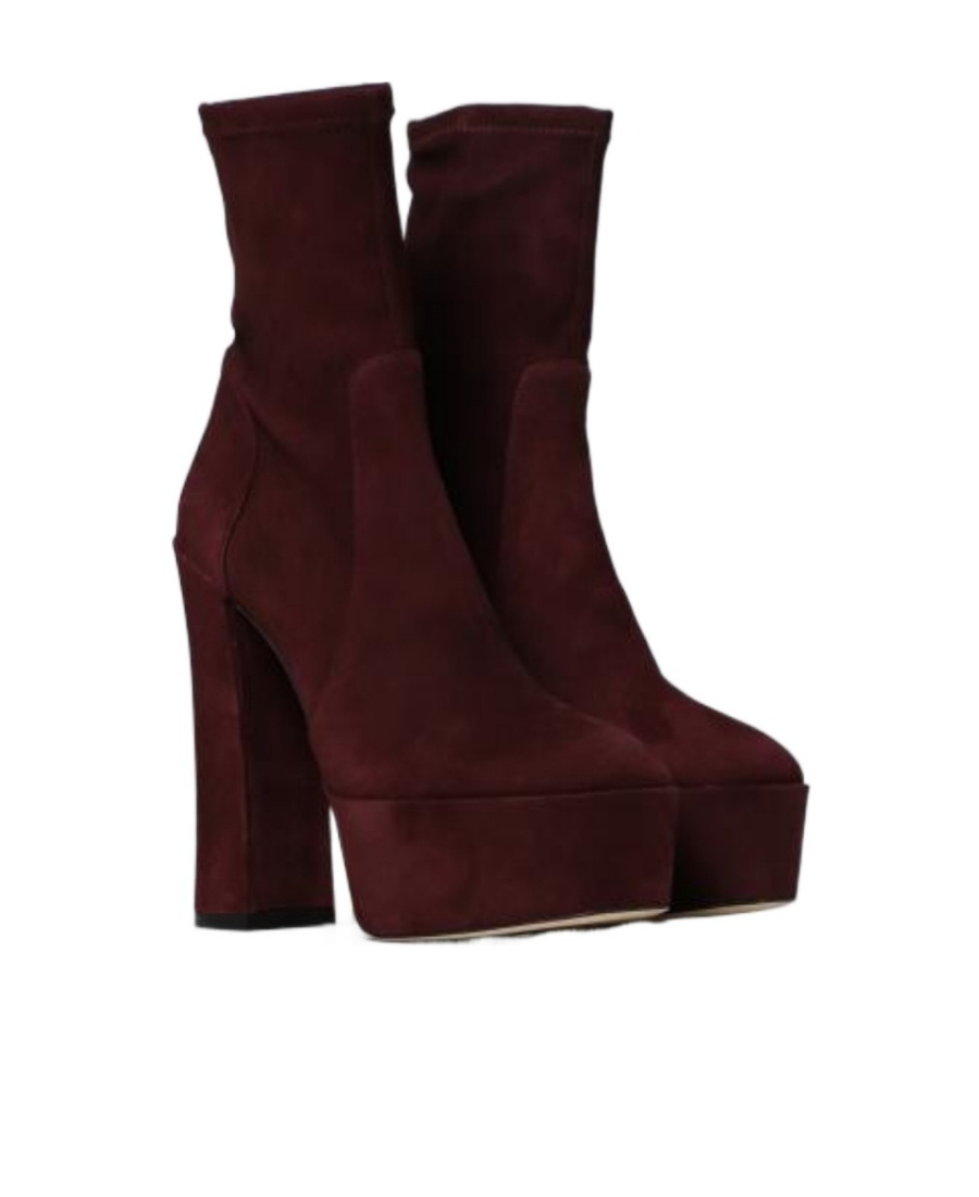 Stuart Weitzman Skyhigh 145mm Suede Platform Boots In Brown