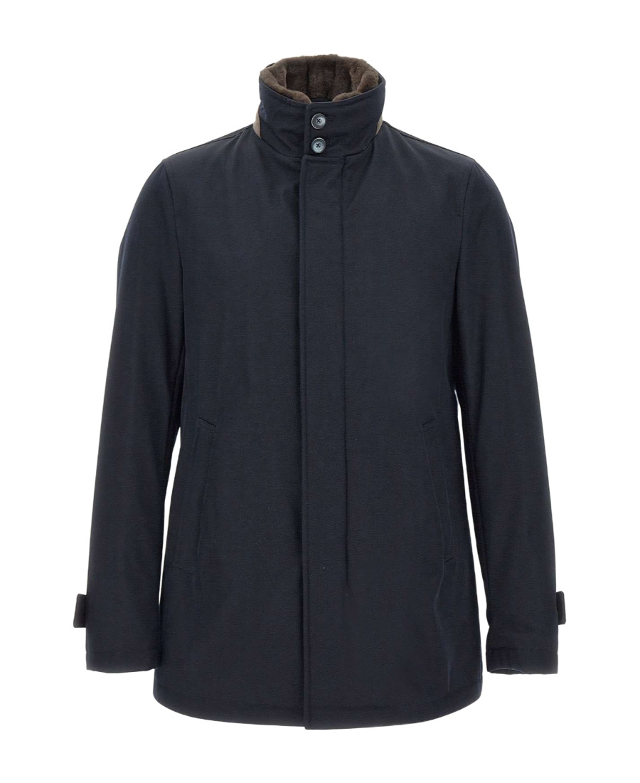 Herno Stand-up Collar Wool Jacket In Black