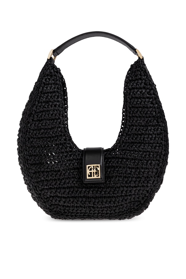 Anine Bing Logo Shoulder Bag In Black