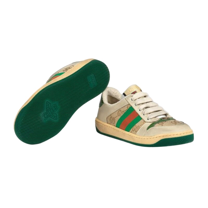 Gucci Gg Supreme Web Sneakers In Nude