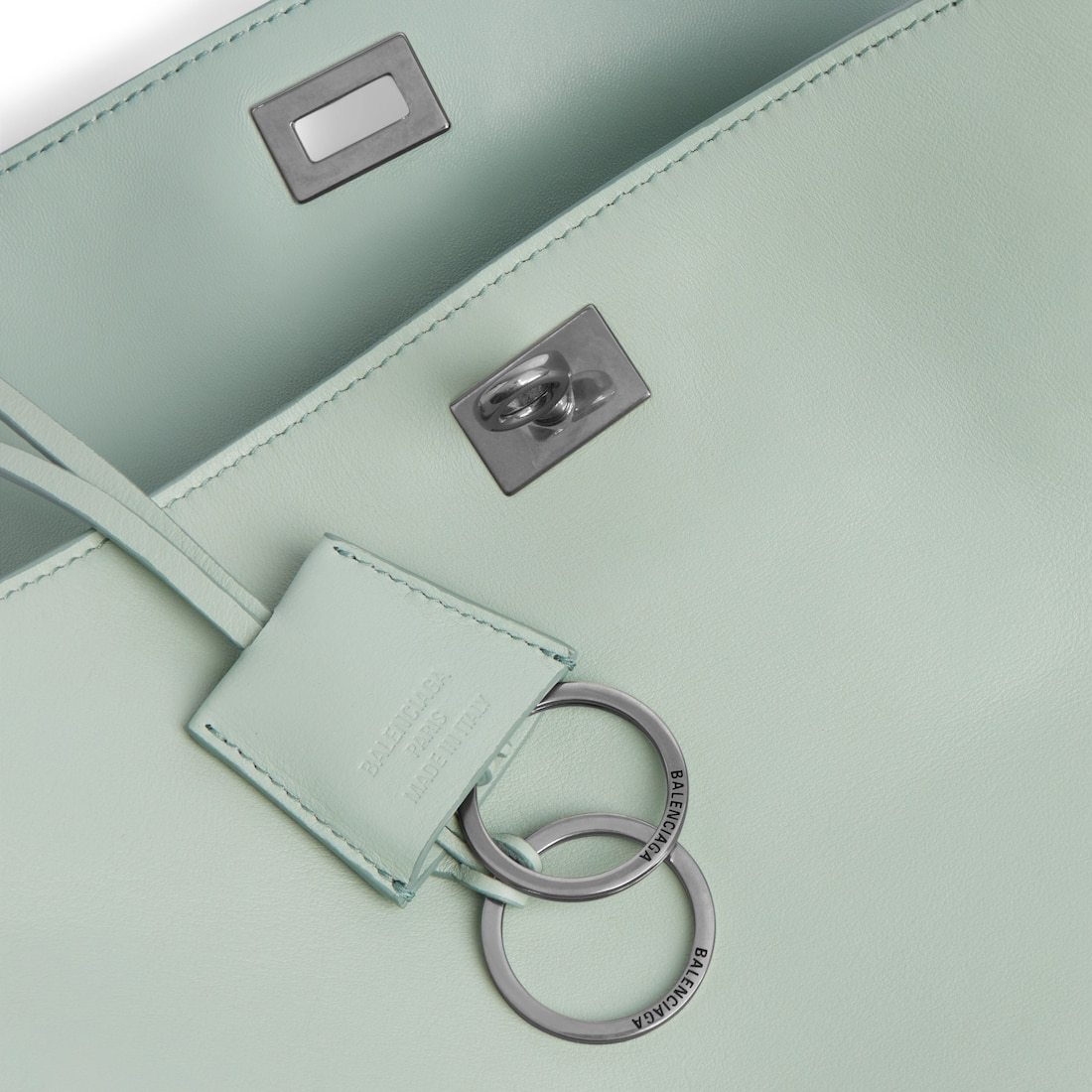 Balenciaga Rodeo Small Calfskin Top-handle Bag In Mineral Green