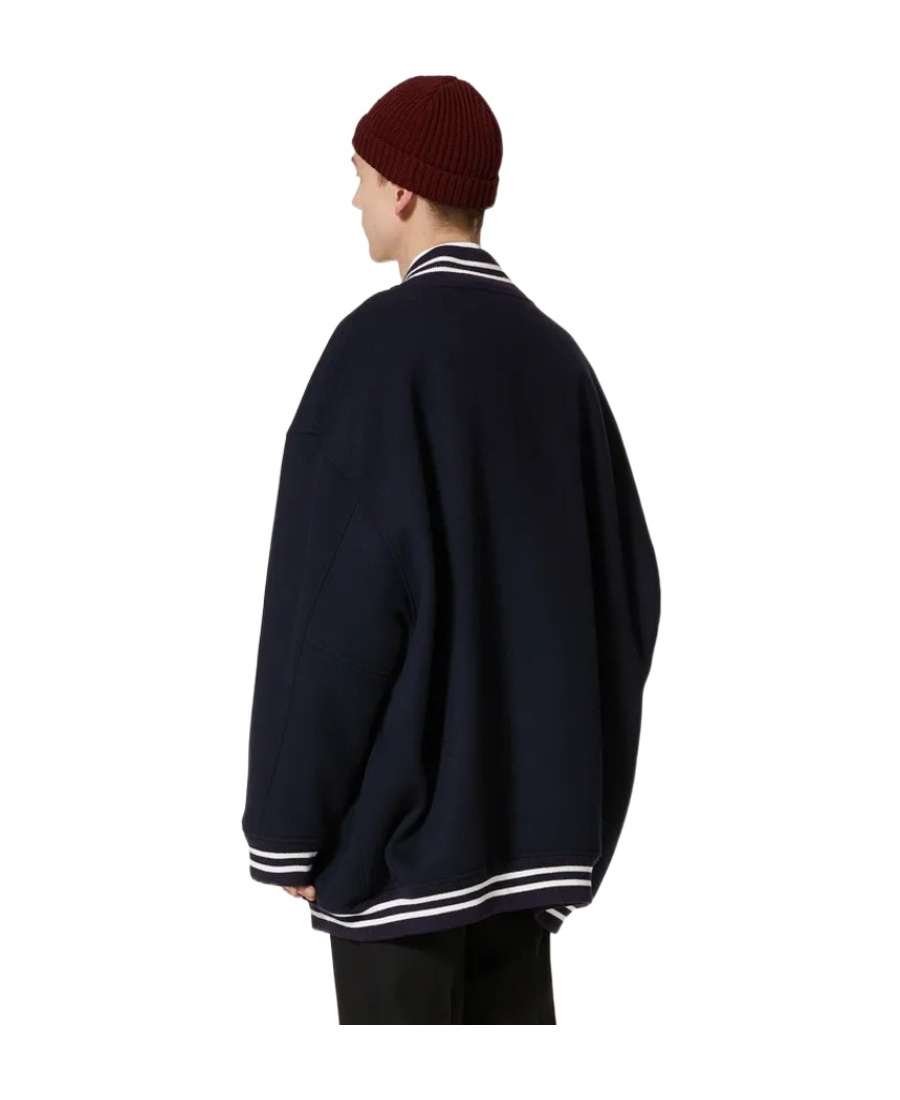 Valentino Embroidered Logo-patch Bomber Jacket In Black