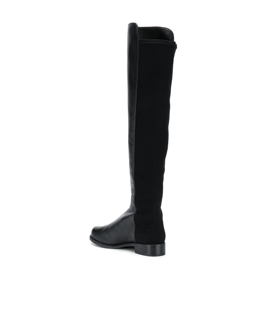 Shop Stuart Weitzman Splicing Details And Knee Boots In Black