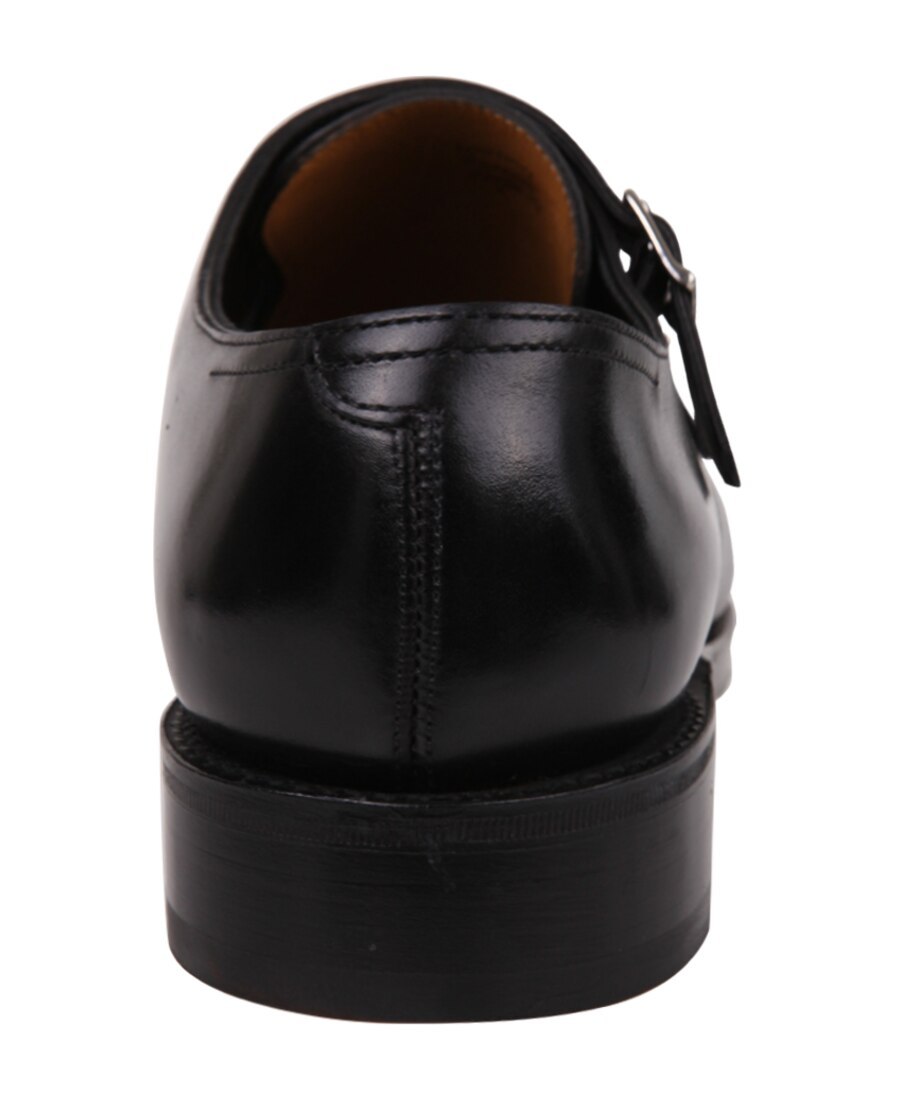 John Lobb Hand-sewn Black Calf Leather Double Buckle Shoe In Black