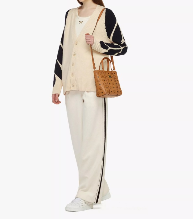 Mcm Aren Mini Visetos Shopper Tote Bag In Brown