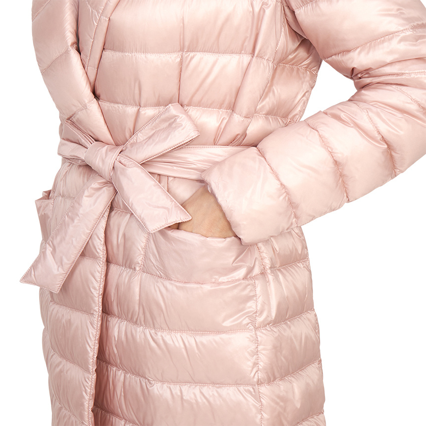 Herno V-neck Long-sleeved Down Jacket In Pink