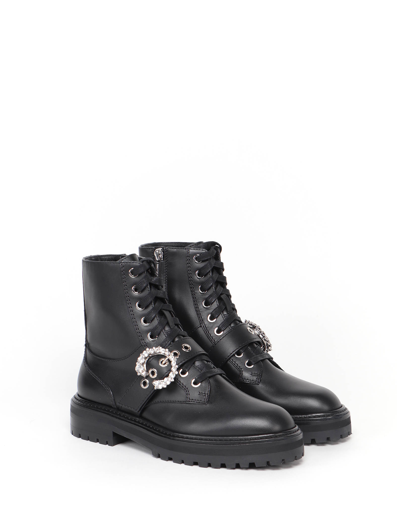 Jimmy Choo Cora Buckle Detail Ankle Boots In Black