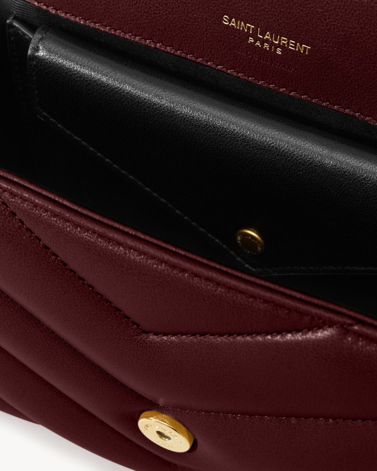 Saint Laurent Loulou Small In Quilted Lambskin In Burgundy