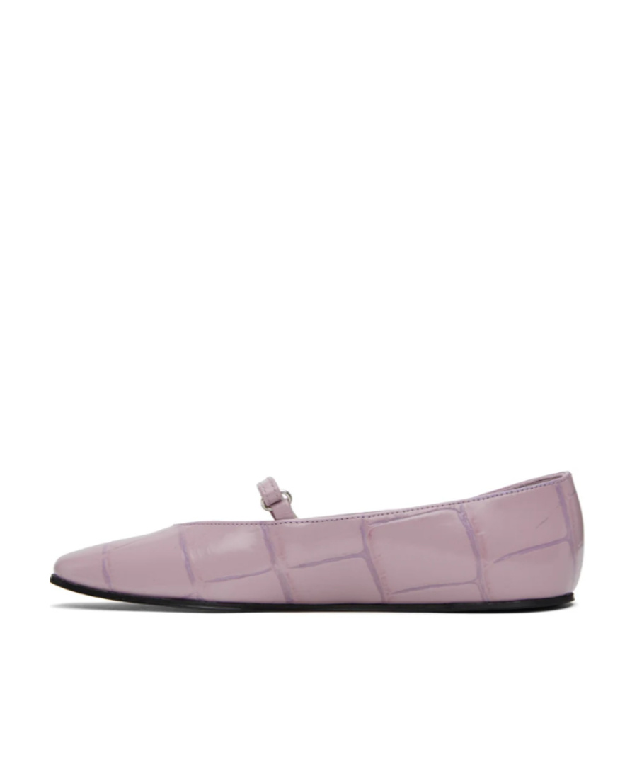 BY FAR CROCODILE EMBOSSED BALLET SHOES