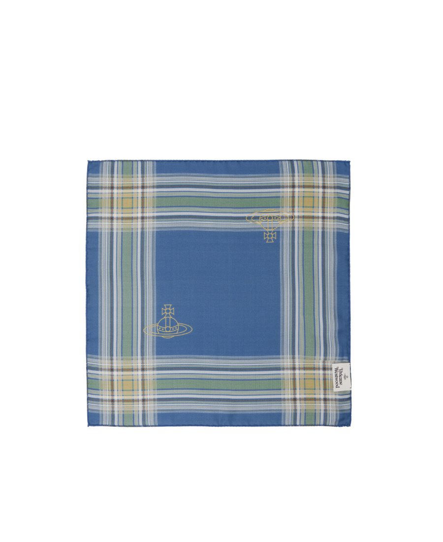 Vivienne Westwood Madras Check Pocket Scarf In Blue