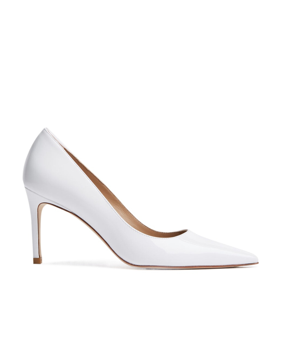 Stuart Weitzman 75mm Stuart Power Pointed-toe Leather Pumps In White