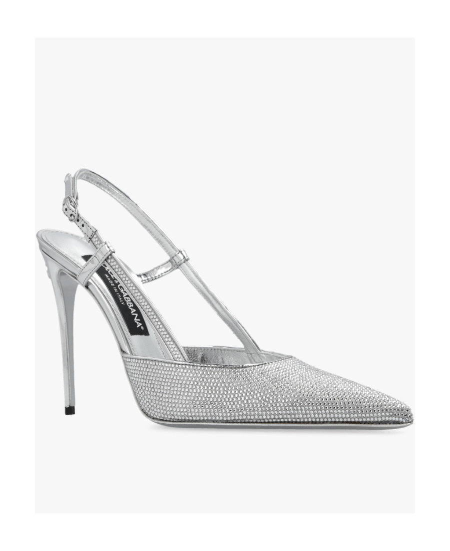 Dolce & Gabbana Kim Dolcegabbana Crystal-embellished Slingback Pumps In Gray