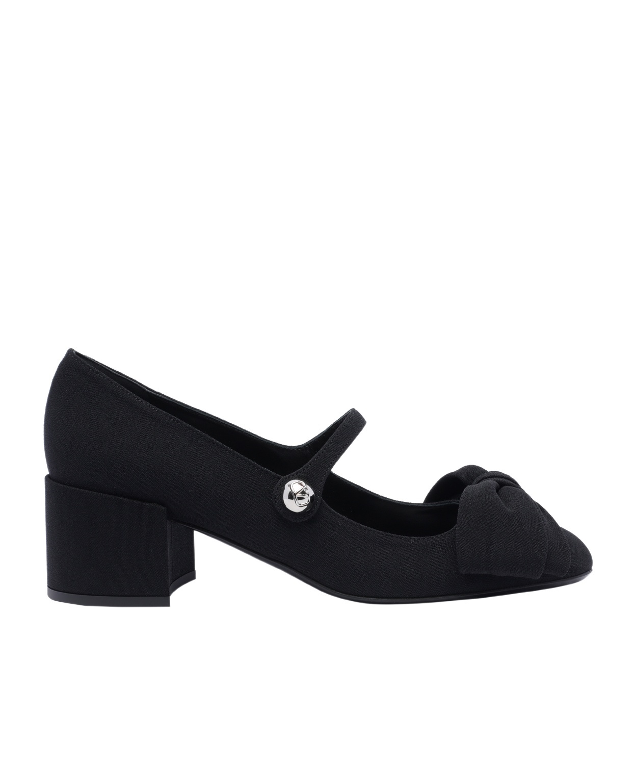 Valentino Mary Jane Block Heel Square Toe In Black