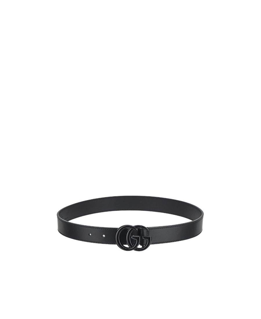 Gucci Logo-buckle Leather Belt In Black