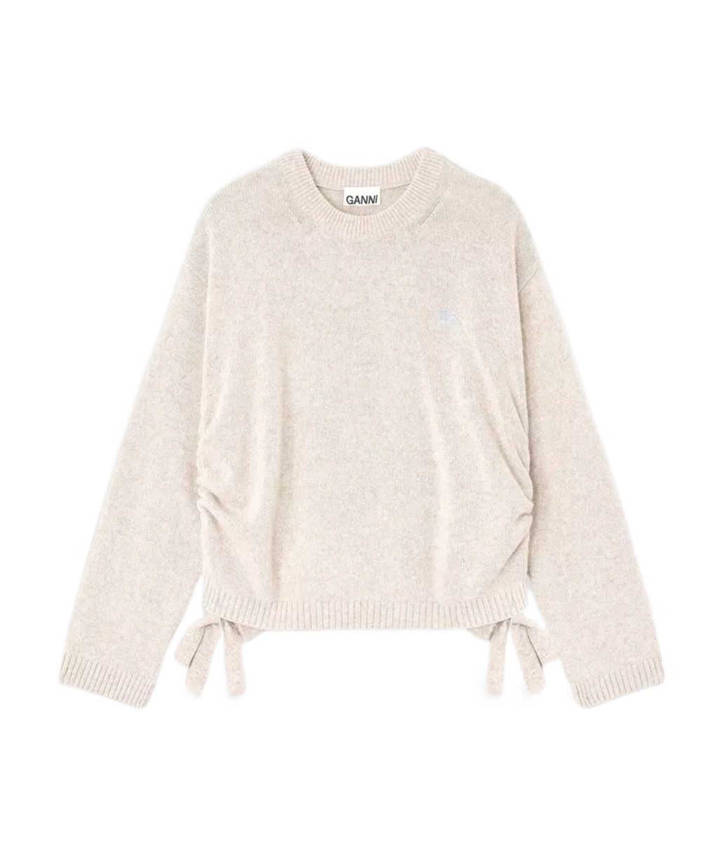 Ganni Beige Wool Mix Jumper In Neutral