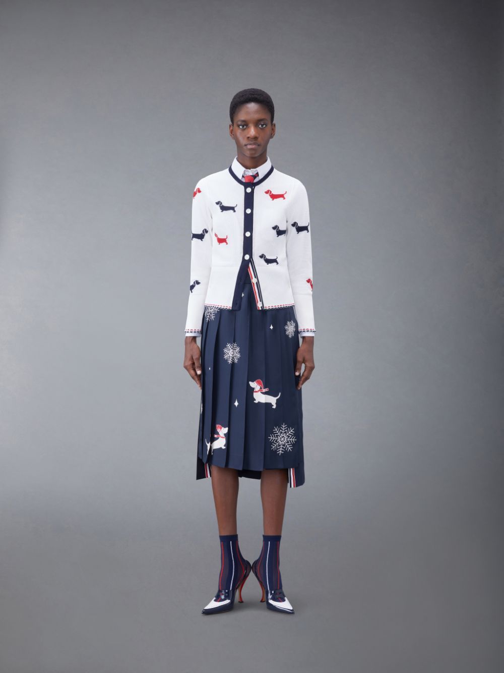 Thom Browne Intarsia-knit Hector Cotton Cardigan In White