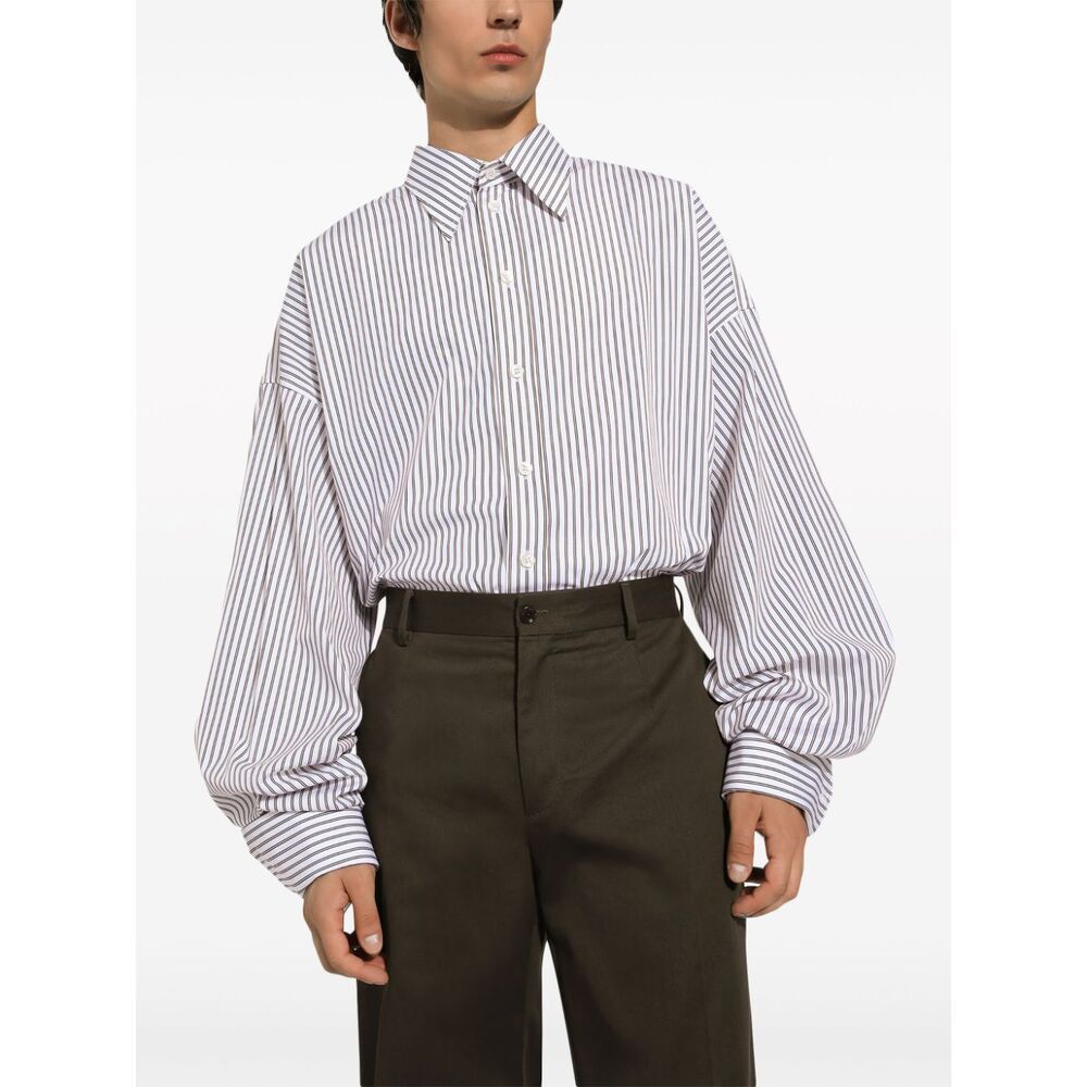 DOLCE & GABBANA DOLCE  GABBANA SUPER-OVERSIZE STRIPED POPLIN SHIRT