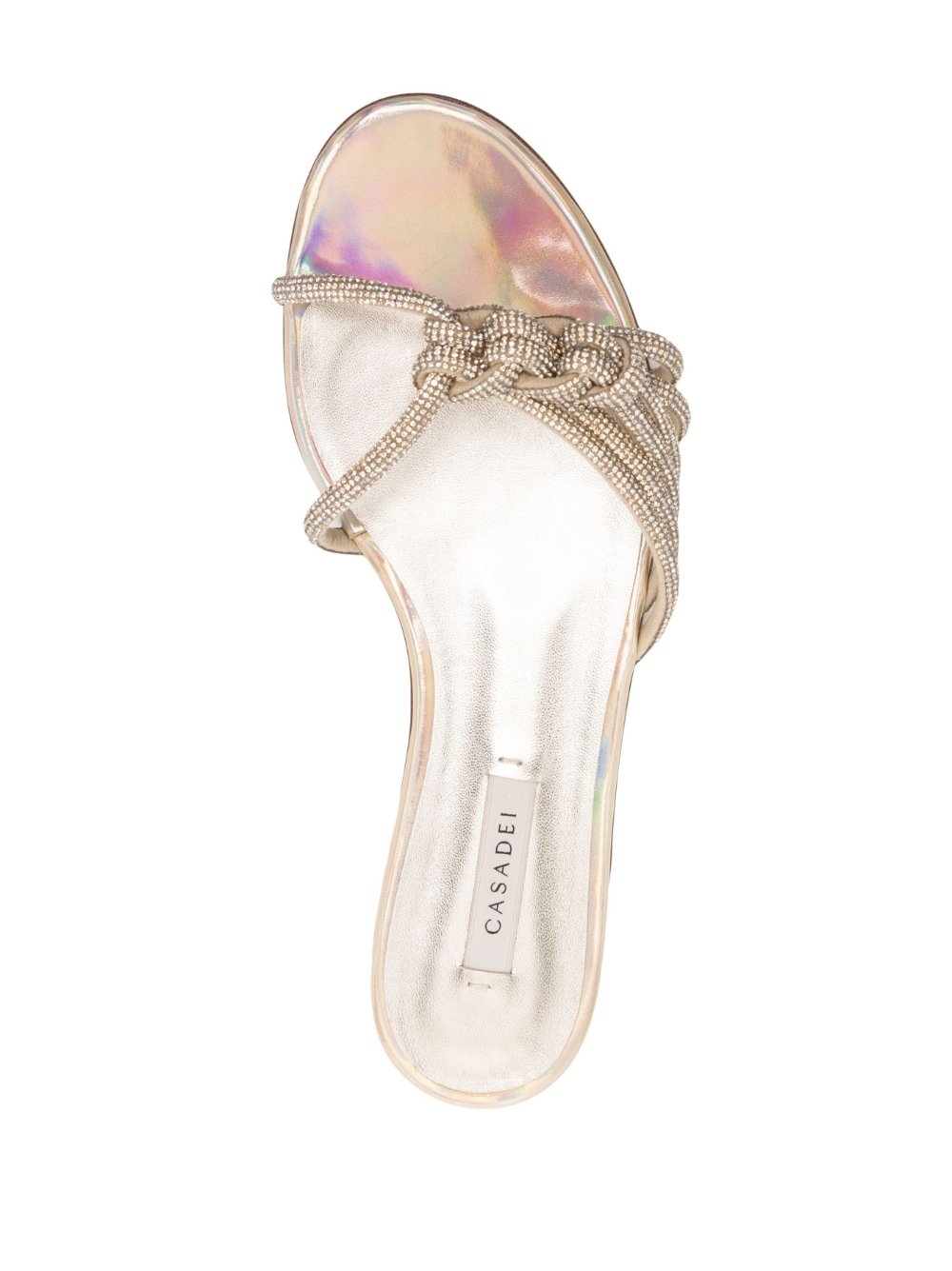 Casadei Knot-detail Slide Sandals In Nude