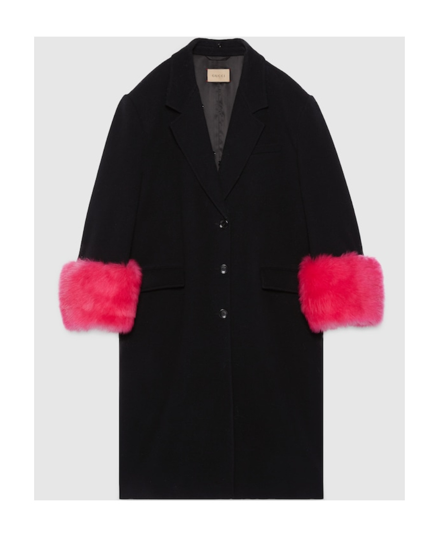 Gucci Interlocking G Oversized Coat In Black