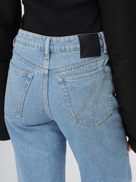 Nanushka Raynee Jeans With Alt-leather Cuffs In Blue