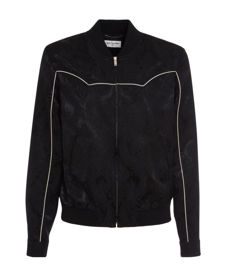 Saint Laurent Printed Casual Jacket In Black