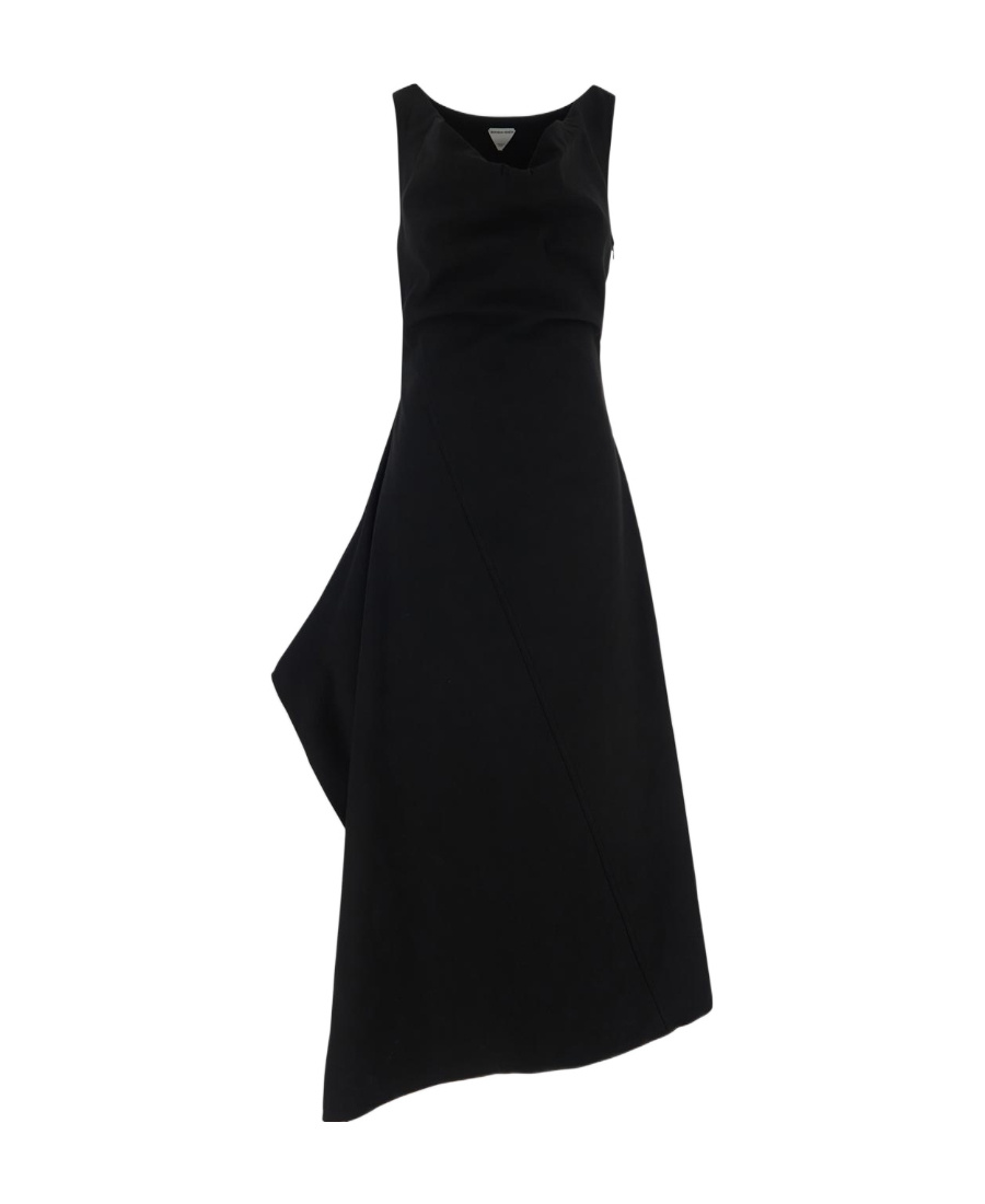 BOTTEGA VENETA ASYMMETRIC FLARED MIDI DRESS